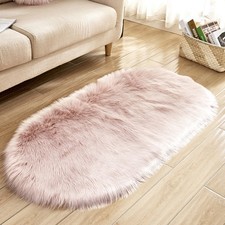 Hochflor Teppich Fellteppich Kunstfell Shaggy Oval Flauschig Teppiche Wohnzimmer