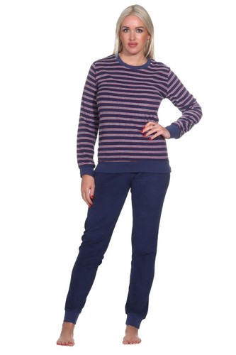 Damen frottee pyjama rundhals - damen,