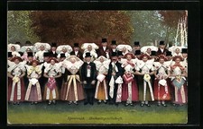 Spreewald, Hochzeitsgesellschaft in Tracht, Ansichtskarte 