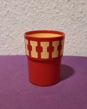 DDR ZAHNPUTZBECHER TRINKBECHER in Rot /weiß Klassisches Design VINTAGE OSTALGIE