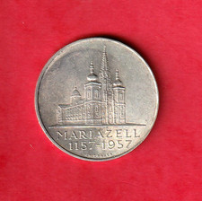 Österreich 25 Schilling Münze 1957 unc .800 Silber Maria Zell 800 Jahre (A6-0125)