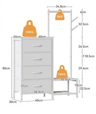 3-in-1 Kleiderschrank Garderobenschrank Schuhschrank mit 4 Schubladen B-Ware
