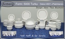 Arzberg 5000 Turku #4601 Platinrand Teile z. Wahl teller tasse Hutschenreuther