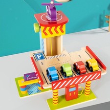 Holzparkhaus spielset - holzparkhaus,
