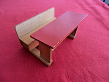 Puppenstube alte Schulbank, Bank- und Tisch-Kombi Top Zustand