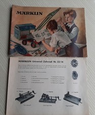 Märklin Metallbaukasten Katalog 1956, mit Beilage Märklin-Universal-Zahnrad 