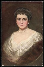 Kaiserin Hermine nach Gemälde von Prof. Alfred Schwarz, Ansichtskarte 