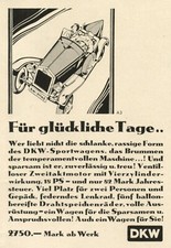 DKW Sportwagen Reklame 1930 Werbung