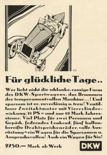 Dkw sportwagen reklame - dkw,