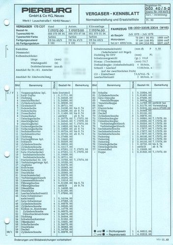 Einstelldaten datenblatt - einstelldaten,