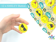12 x SMILEY Pin Anstecker Button Brosche Geburtstag Mitgebsel Tombola Give Away
