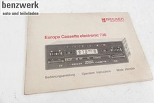 Mercedes | Becker Europa Cassette electronic 730 Bedienungsanleitung