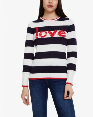 Desigual beige häkelpullover - desigual,
