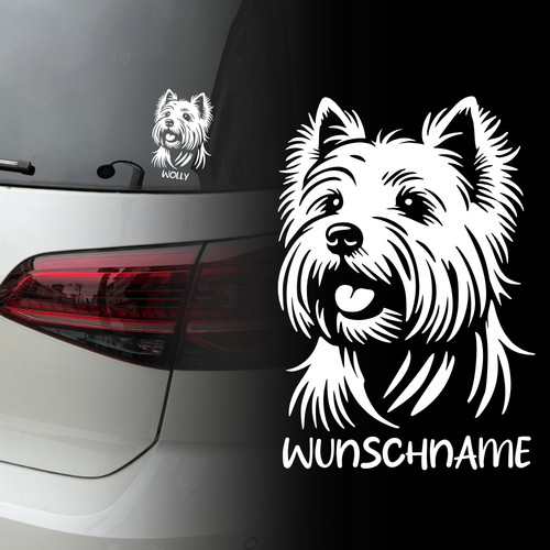 Auto aufkleber west highland - auto, |