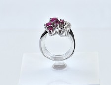 Rubin Diamant Ring 585/000 14 K Weißgold 5 Diamanten zus. 0,10 ct