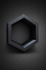 3er Set Schwarz Hexagon