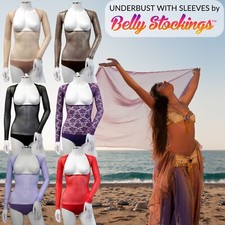 M PROFI BAUCHTANZ KOSTÜM ÄRMEL BODY STRUMPF UNTERBRUST TAILLENÜBERZUG