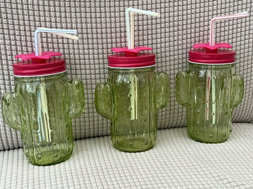 Kaktus einmachglas becher - 3x,