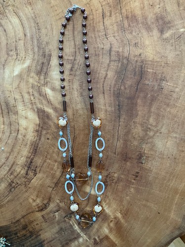 Modeschmuck kette braun - modeschmuck,