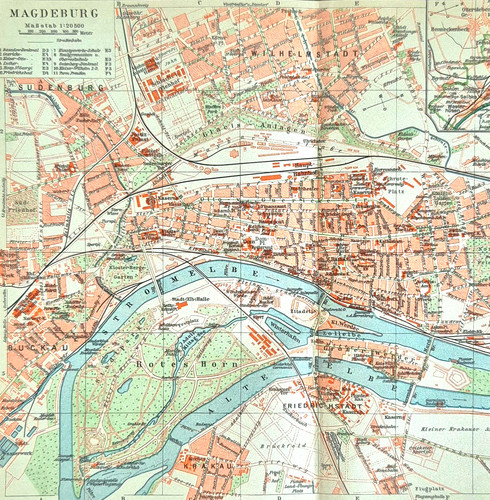 Alte lithographie magdeburg - alte,