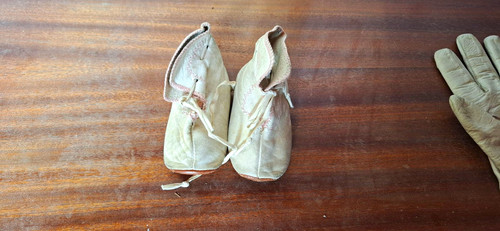 Beige lederhandschuhe mit - beige,