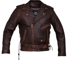Herren braun Distressed Leder