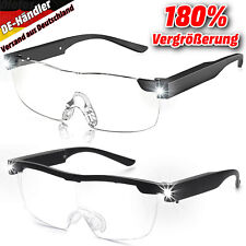 180% Vergrößerungsbrille mit LED Vergrößerung Lupenbrille Zauberbrille Kopflupe