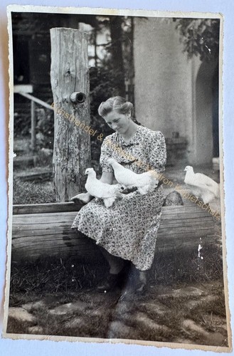 Orig foto frau dame tauben - frau,