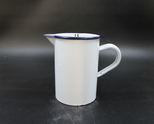 Vintage emaille metall krug - vintage,