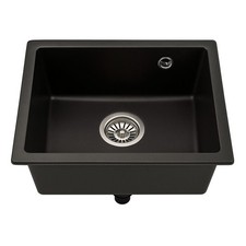 Granitspüle Küchenspüle Granit Einbauspüle Spülbecken 45x55cm Schwarz B-Ware