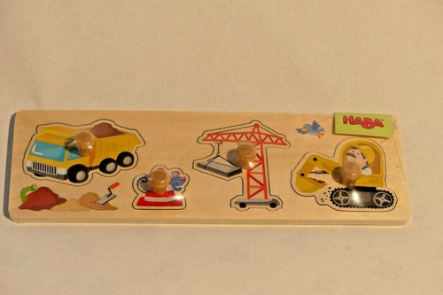 Greifpuzzle aus holz auf - aus, "auf