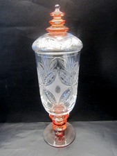 Art Deco Glas Pokal Deckelvase