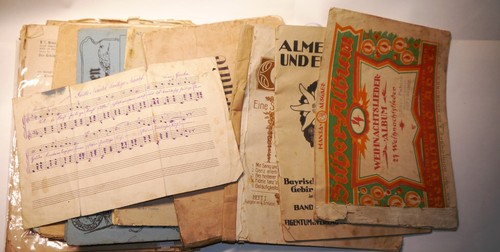 Konvolut antike zithernoten - antike,