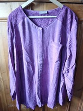 Damen Blusenshirt Triangle s.Oliver Dunkellila Gr 50 52 Washed Look Spitze