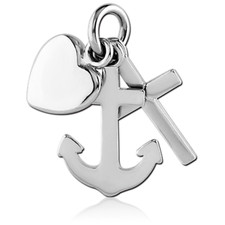 Ketten Anhänger Old School Anker Herz Kreuz Anchor Seemannsgrab Edelstahl 316L