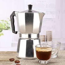 Aluminium Espressokocher 6 Tassen Espresso Mokka Kaffee Bereiter Espressokanne 