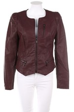zebra Kunstlederjacke Lederjacke Faux Leather M aubergine