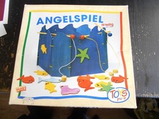 Angelspiel - viel Holz! 3 Magnetangeln. Für Kinder ab etwa 3 Jahren. Komplett!