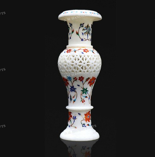 Zoll weiße marmorvase - 15,
