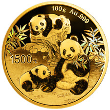 Goldmünze China Panda 2025 - im Holz-Etui - 100 gr PP