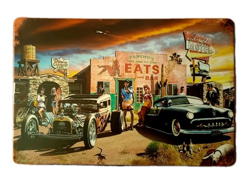 Blechschild rat hot rod - rod, &