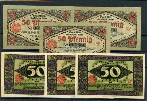Köln scheine notgeld - scheine,