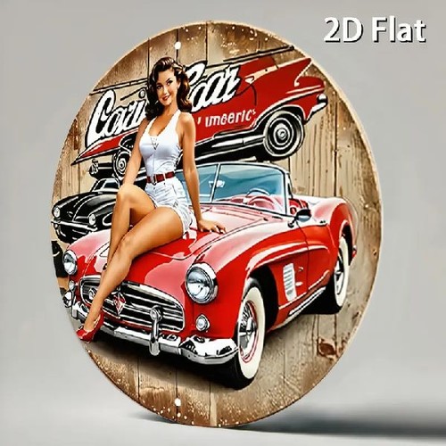 Blechschild rund oldtimer - blechschild,
