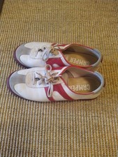 DAMEN HALBSCHUHE,CAMPER,GR.38, LEDER,BEIGE/ROT,TOP