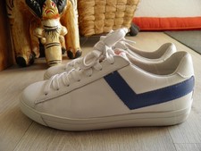 Pony Ledersneaker Weiss/Blau