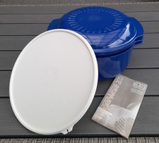Tupperware Micro 3 Microplus 4 tlg. Gar Set 750ml/1,75l/3l + Deckel blau TOP !!!