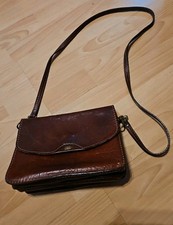THE BRIDGE  Leder Handtasche Schultertasche, braun, Vintage