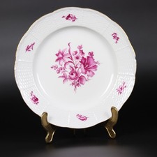 Meissen Porzellan Purpur Camaieu Blume Osier Speiseteller 1.Wahl Knaufzeit Antik