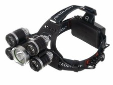 Ultrahelle 5x LED Stirnlampe Kopflampe T6 XPE CREE LEDs 2x 18650 Akku Headlamp 