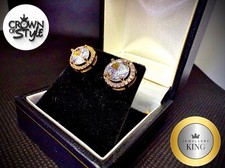 Luxus 14K Gold Runde Iced